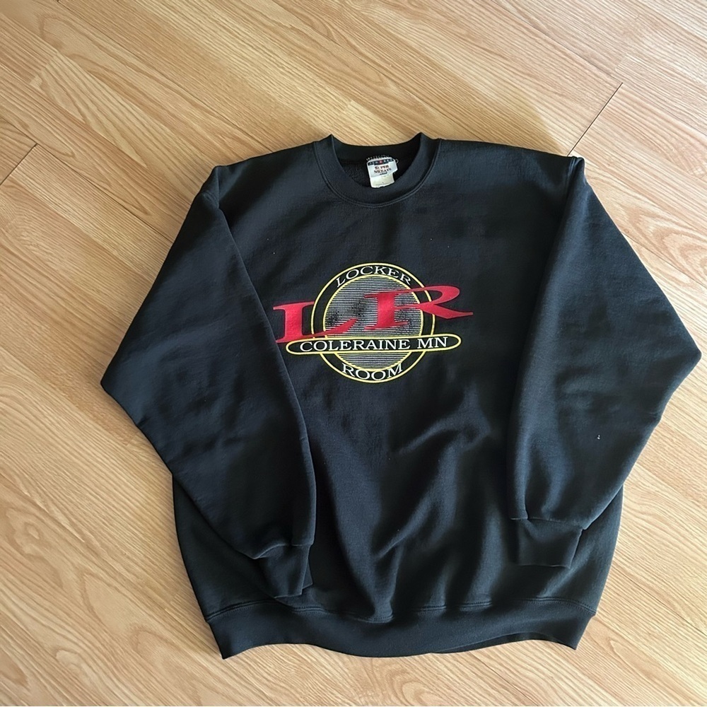 Vintage Jerzees Locker Room Black Crewneck Sweatshirt XL